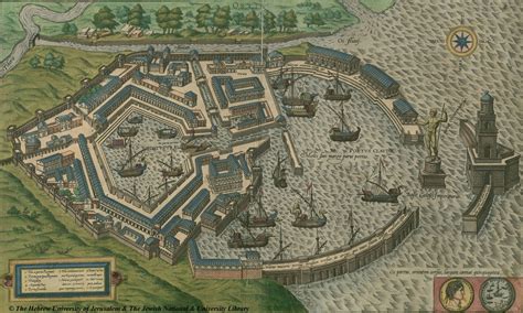 Bird’s-eye view of Ostia, Italy 1572 - braun & hogenberg Roman City ...