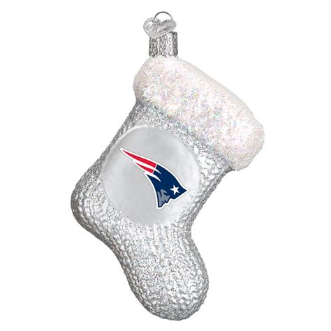 New England Patriots Stocking Glass Ornament | Old world christmas ornaments, Old world ...