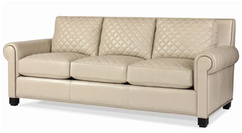 Century Leather Upholstery Quilted Leather Stationary Sofa | Malouf ...