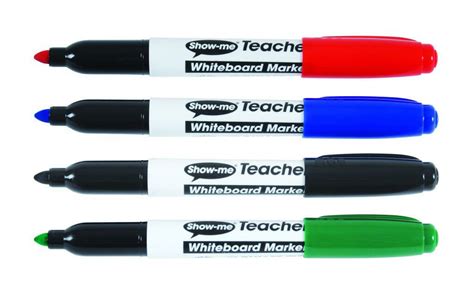 Show-me Teacher Whiteboard Markers Assorted Wallet of 4 – SchoolQuip.ie