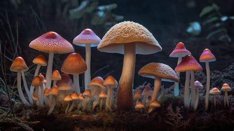 Un parche de hongos con un sombrero rojo y un sombrero blanco está ...