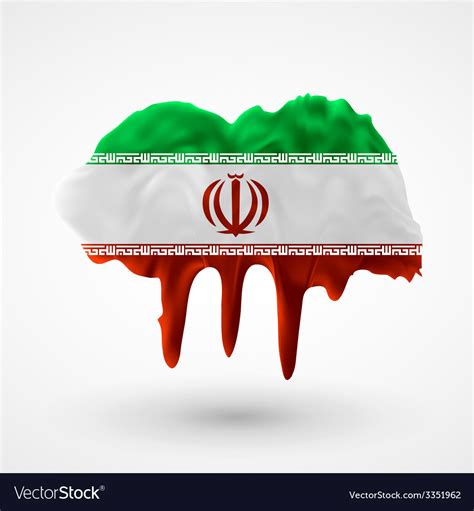 Flag iran painted colors Royalty Free Vector Image