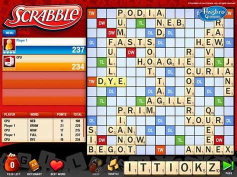 Play classic Scrabble game against the computer or with friends online | Play game online ...