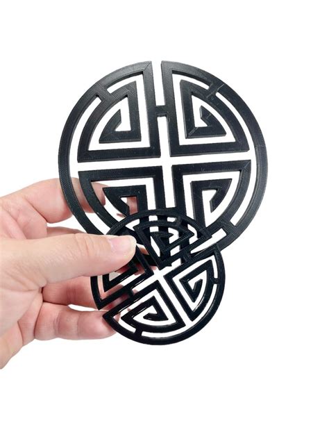 Feng Shui Wall Decor Symbol of Wealth Tile Black Raw 3D - Etsy