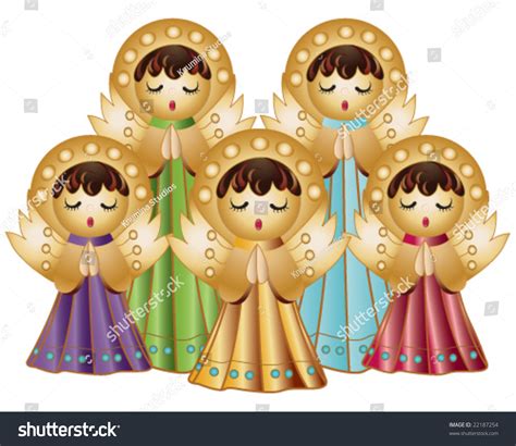 Vector Choir Angels Singing Stock Vector 22187254 - Shutterstock