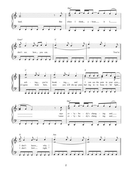 Everybody's Changing by Keane - Piano - Digital Sheet Music | Sheet ...