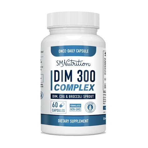 DIM 300mg Supplement Complex (60 Capsules) Diindolylmethane plus BioPerine, CDG, & Broccoli ...