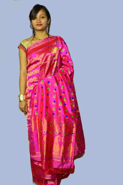 Assamese saree online Pink Pat Silk Bridal Set – MugaSilk