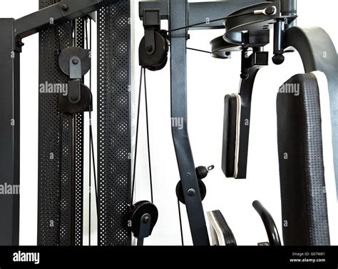 gym equipment- elements of a power training appara Stock Photo - Alamy