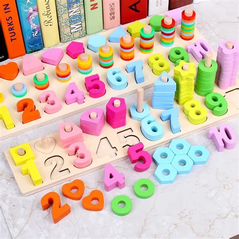 New Montessori Math Toys Digital Shape Pairing Learning Educational ...