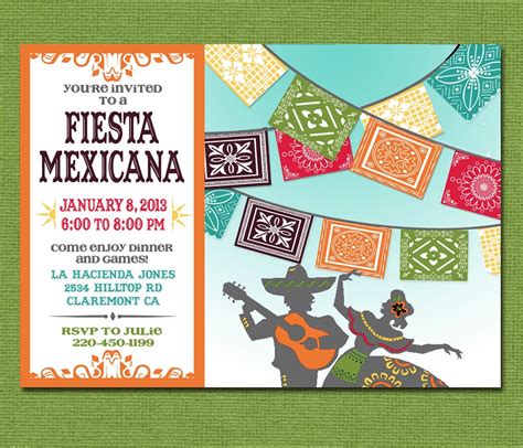 Print Yourself Mexican Fiesta Invitation Custom by cardvarkdesigns