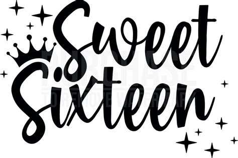 Sweet Sixteen SVG • Sweet 16 Crown T-Shirt SVG cut files for Cricut