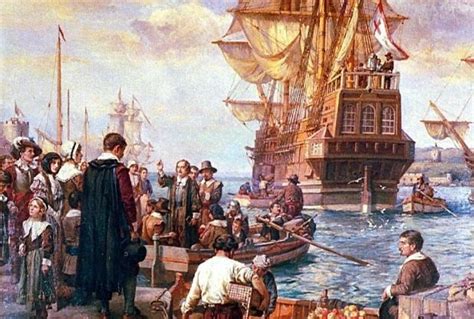 The Departure Of The Pilgrim Fathers In The Mayflower by Bernard Finnigan Gribble | Pilgrim ...