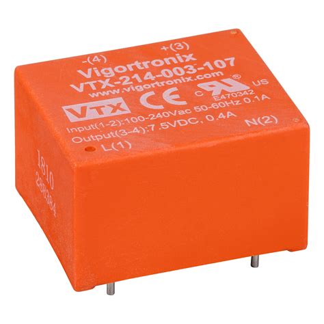 Vigortronix VTX-214-003-107 3W AC-DC Power Supply Single Output 7.5V | Rapid Online