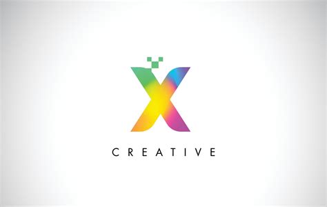 X Colorful Logo Letter Design Vector. Creative Rainbow Gradient Letter Icon 4891818 Vector Art ...