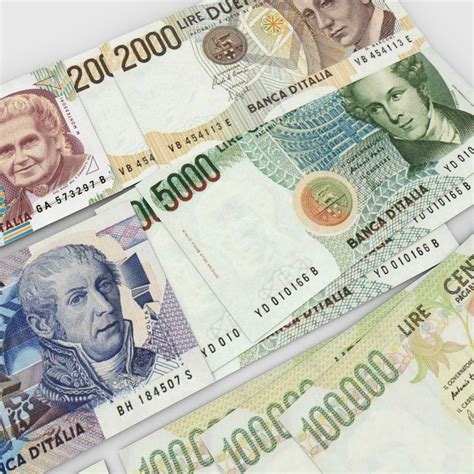 italian lira banknotes 3d c4d