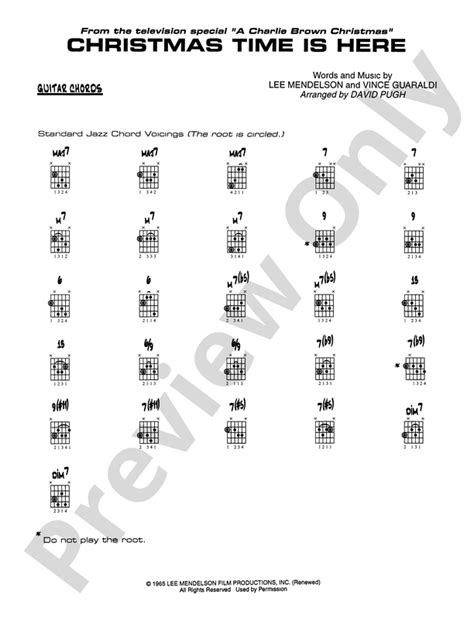Christmas Time Is Here: Guitar Chords: Guitar Chords Part - Digital ...