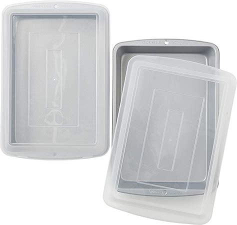 Amazon.com: Wilton Recipe Right Non-Stick 13 x 9-Inch Covered Oblong Baking Pan, Set of 2 Pans ...