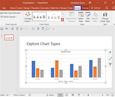 Chart Styles in PowerPoint 2016 for Windows