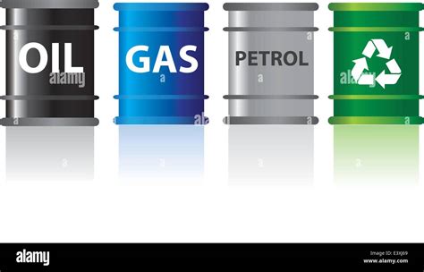 different types of fuels labelled in barrels with reflection Stock Vector Image & Art - Alamy