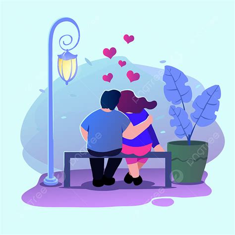 Flat Style Illustration Vector Hd Images, Romance Teenagers Love Story In Flat Style Vector ...