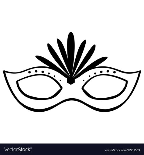 Outline of a mardi gras mask Royalty Free Vector Image