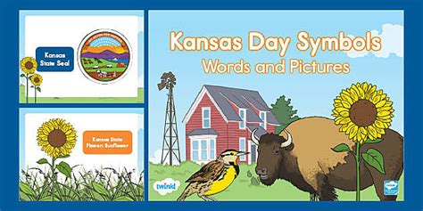 Kansas Day Symbols PowerPoint | Words and Pictures | Twinkl