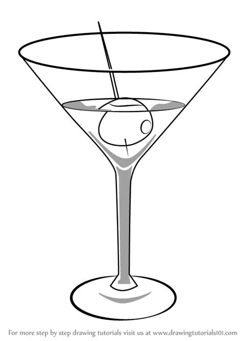 Cocktail Glass Drawing