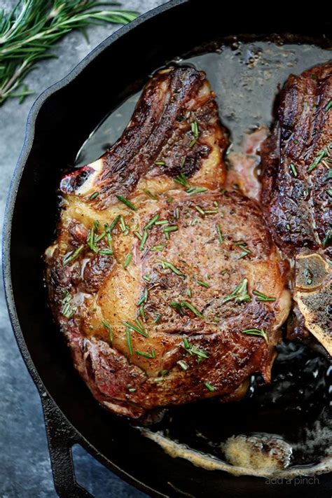 Skillet Ribeye Steaks Recipe - Add a Pinch