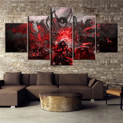 HD Print 5 Piece World of Warcraft Game Poster Painting Canvas Wall Art ...