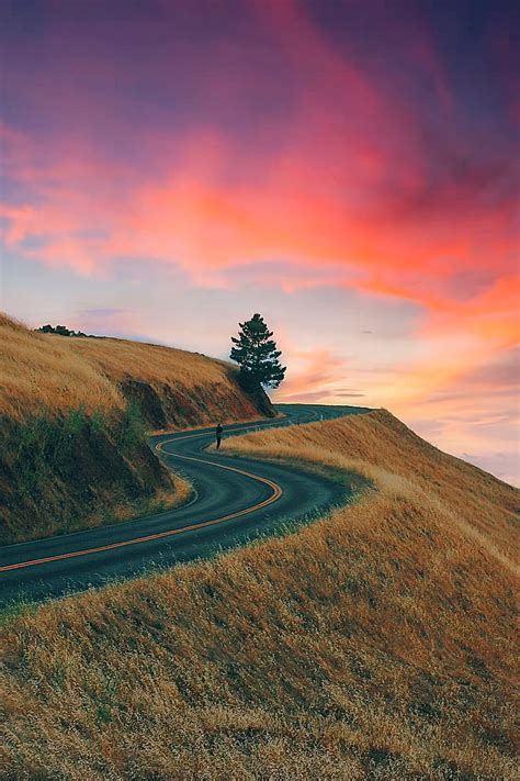 Hill Road Sunset Hd Nature 4k Wallpapers Images Backg - vrogue.co