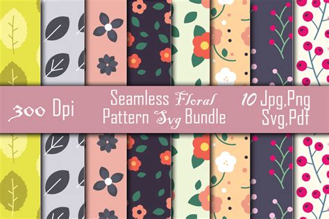 Seamless Floral Pattern Svg Bundle Graphic by Creative Design Store ...