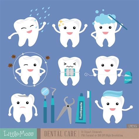 Dental Care Digital Clipart - Etsy