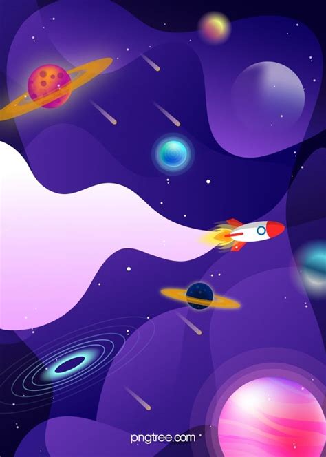 Flying Rocket Space Starry Sky Interstellar