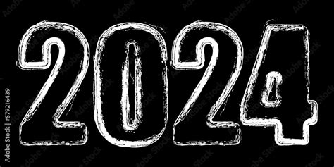 New Year 2024 white grunge text. Vector numbers with grungy texture ...