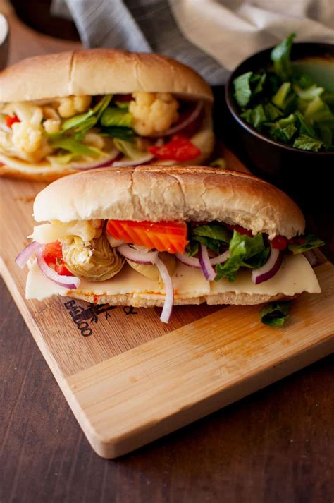 Vegetarian Hoagie Sandwich Recipe | Cook's Hideout