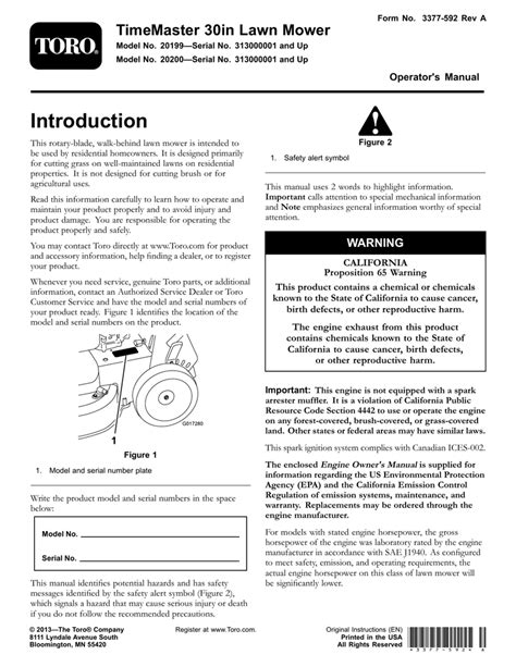 Operator Manual for Toro TimeMaster 30 inch | Manualzz