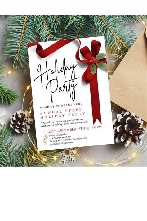 Staff Holiday Party Invitation Digital Download Template - Etsy