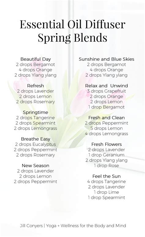 The Most Refreshing Spring Essential Oil Diffuser Blends - Jill Conyers