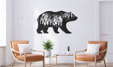 Bear Metal Wall Art Bear Decor Bear Metal Art Metal Bear - Etsy UK