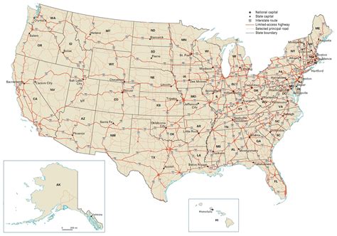 Road Map Of United States Printable