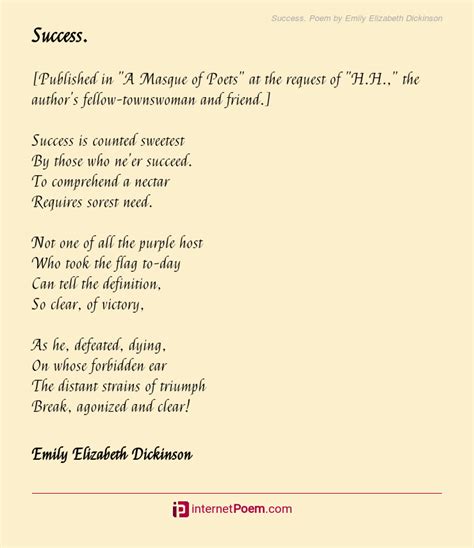 Success. Poem by Emily Elizabeth Dickinson