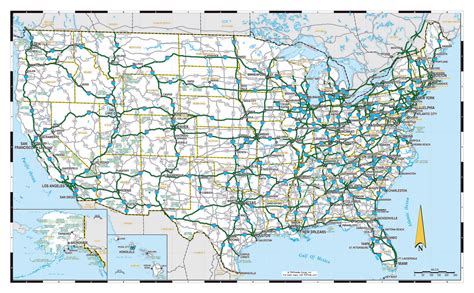 Usa Highway Map Laminated Table