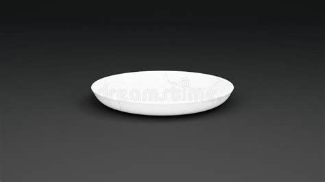 Front View Medium 3D Illustration White Marble Plate on a Black Background Isolated Stock Photo ...