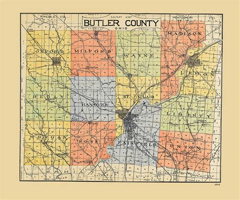 1914 Map of Butler County Ohio - Etsy