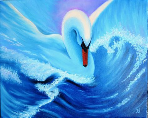 Oil painting "Swan" – купить на Ярмарке Мастеров – C1S3RCOM | Pictures ...