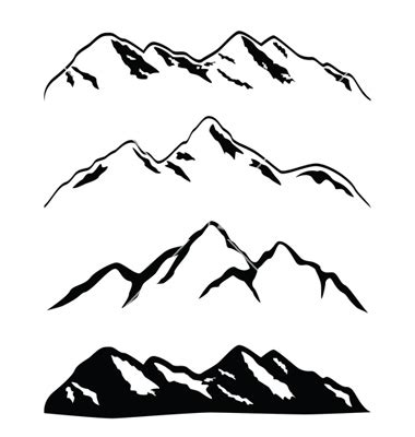 11 Mountains Vector Clip Art Collections Images - Mountain Silhouette Vector Free, Mountain ...