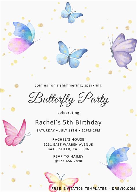 Download Now Magical Butterflies Invitation Templates - Editable .Docx Butterflies symbolize ...