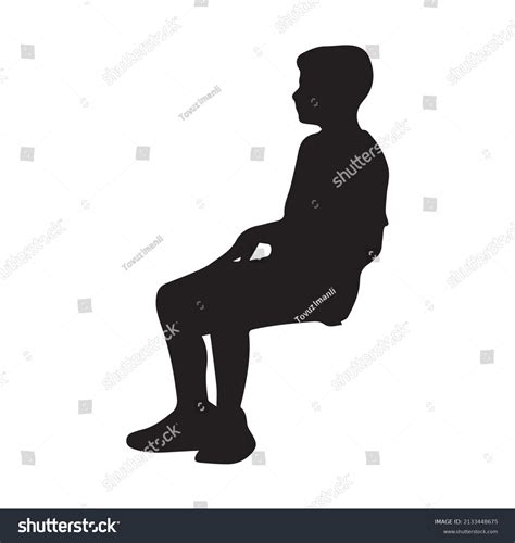 Child Sitting Silhouette Background Vector Illustrator Stock Vector ...