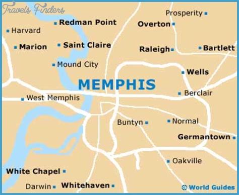 Memphis Map Tourist Attractions - TravelsFinders.Com